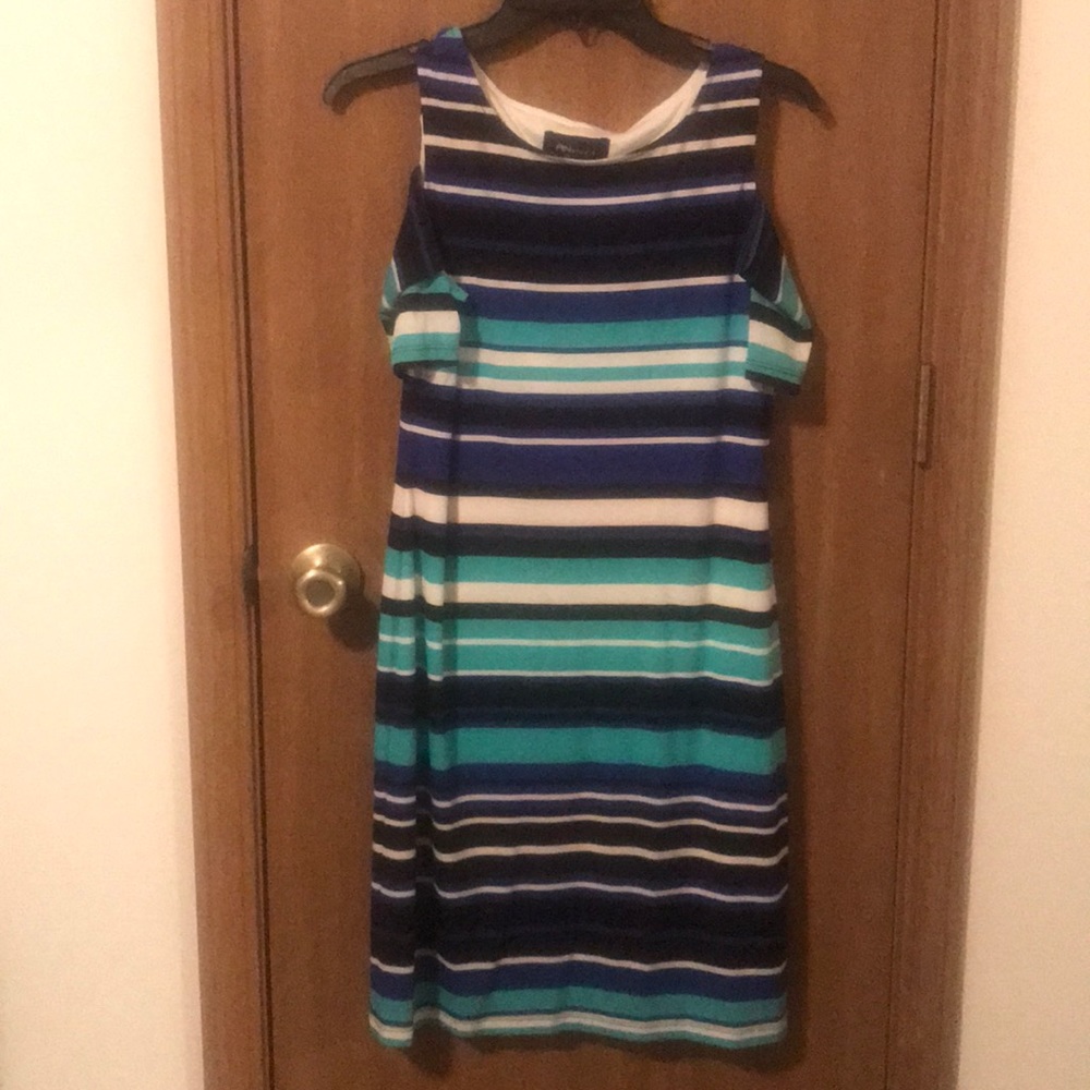 Blue and white Striped Dress